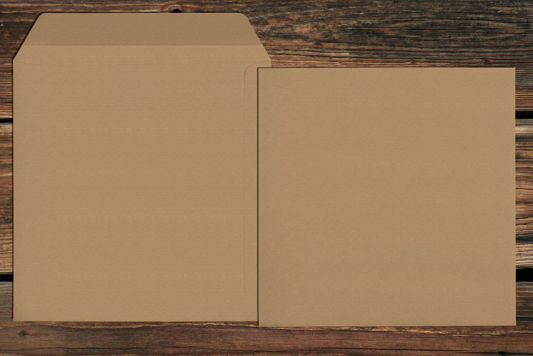 Versandtaschen 220x220 mm Nassklebend Recycling Kraft Braun 130 g/qm